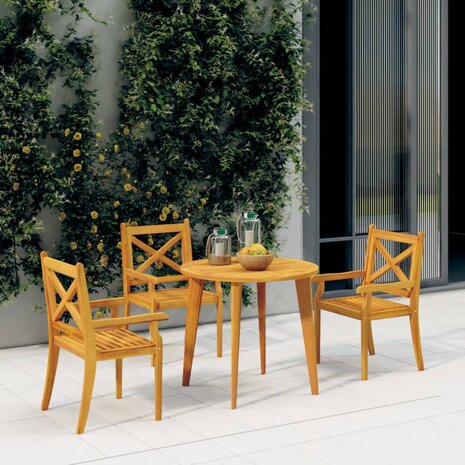 Tuinstoelen 3 st massief acaciahout