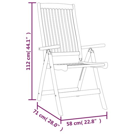 Tuinstoelen 6 st inklapbaar massief eucalyptushout