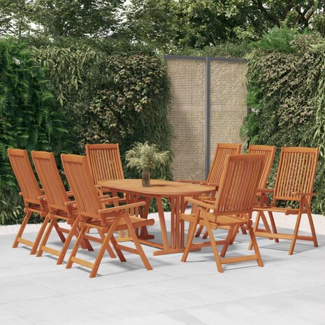 Tuinstoelen 8 st inklapbaar massief eucalyptushout