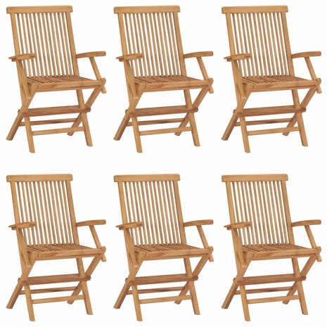 Tuinstoelen 6 st inklapbaar massief teakhout