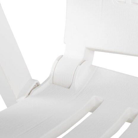 Tuinstoelen 2 st verstelbaar kunststof wit