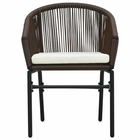 Tuinstoelen 2 st PE-rattan bruin