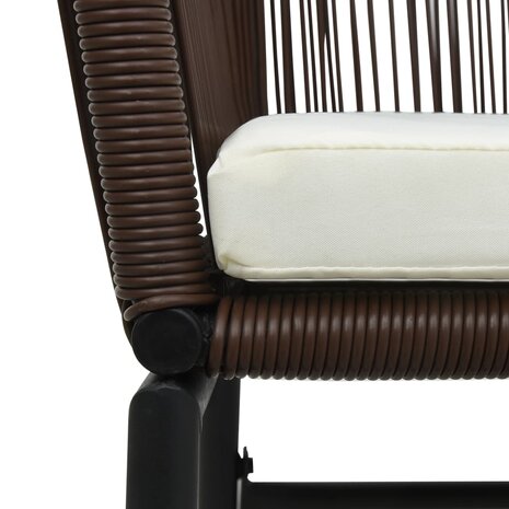 Tuinstoelen 2 st PE-rattan bruin