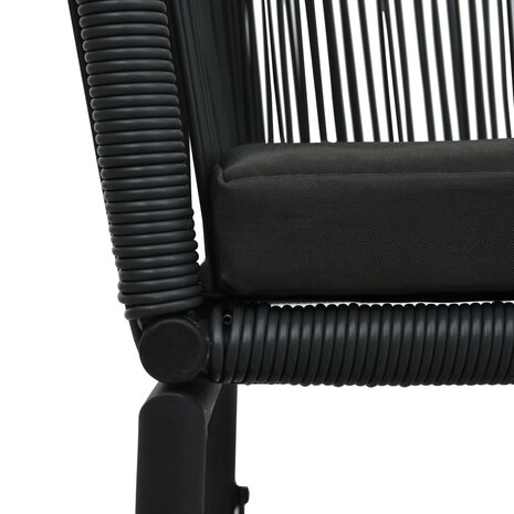 Tuinstoelen 2 st PE-rattan zwart