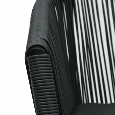 Tuinstoelen 2 st PE-rattan zwart