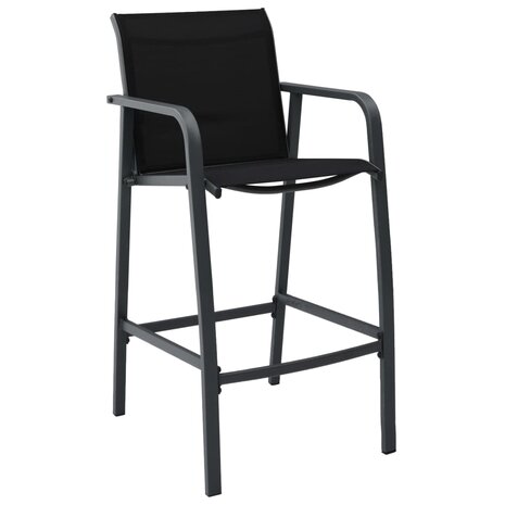 Tuinbarstoelen 2 st textileen zwart