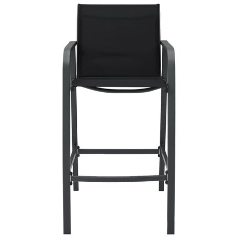 Tuinbarstoelen 2 st textileen zwart