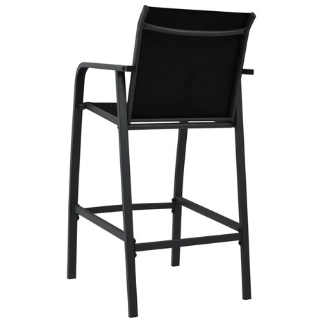 Tuinbarstoelen 2 st textileen zwart