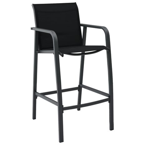 Tuinbarstoelen 4 st textileen zwart