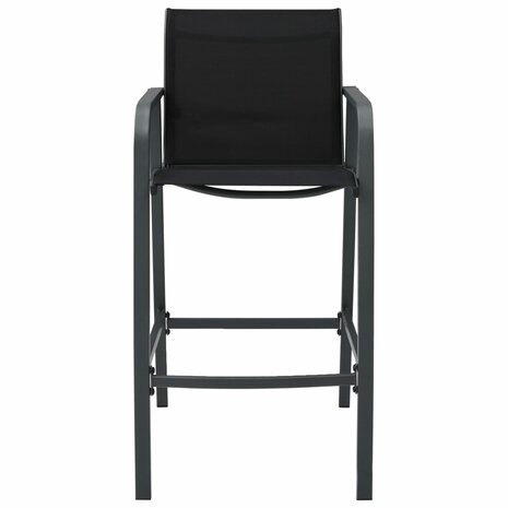 Tuinbarstoelen 4 st textileen zwart