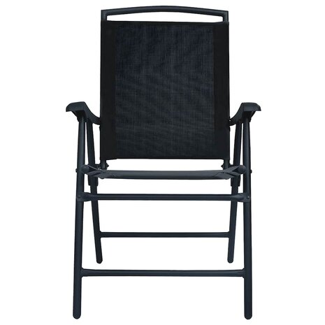 Tuinstoelen inklapbaar 2 st textileen zwart