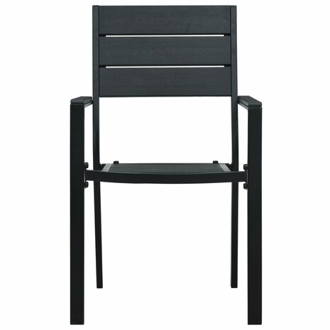 Tuinstoelen 4 st hout-look HDPE zwart