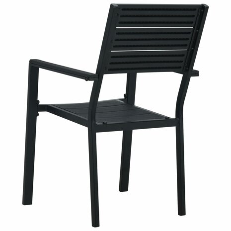 Tuinstoelen 4 st hout-look HDPE zwart