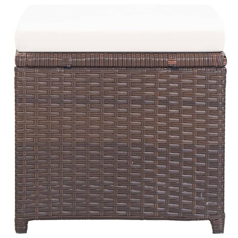 Tuinkrukken 2 st met kussens poly rattan bruin