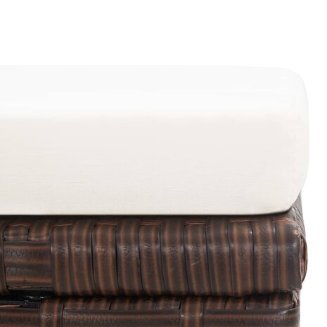 Tuinkrukken 2 st met kussens poly rattan bruin