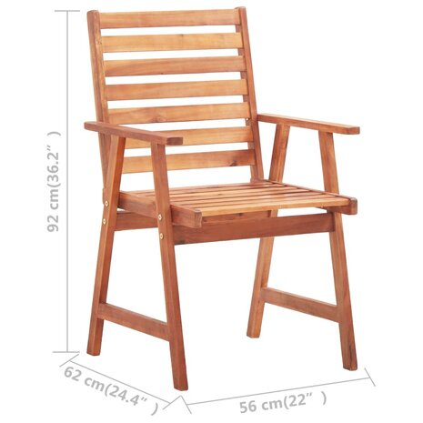 Tuinstoelen 3 st massief acaciahout