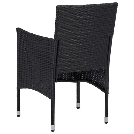 Tuinstoelen 2 st poly rattan zwart