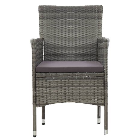 Tuinstoelen 2 st poly rattan grijs