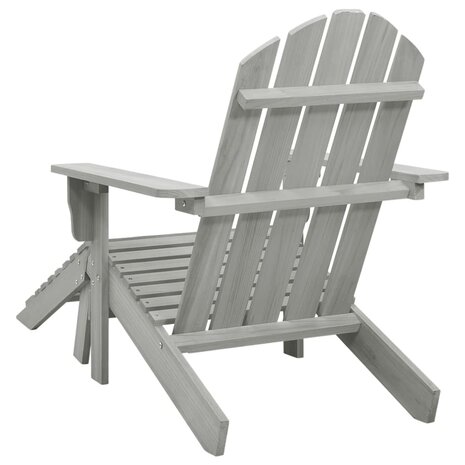 Tuinstoel met voetenbank hout grijs
