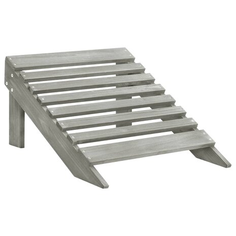 Tuinstoel met voetenbank hout grijs