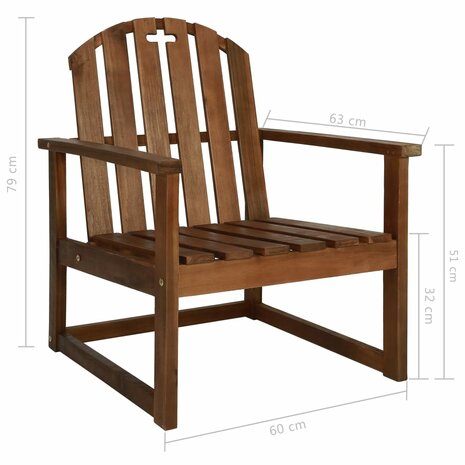 Tuinstoelen 2 st massief acaciahout