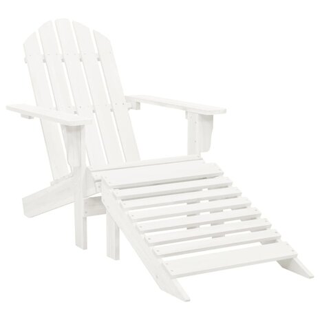 Tuinstoel met hocker hout wit
