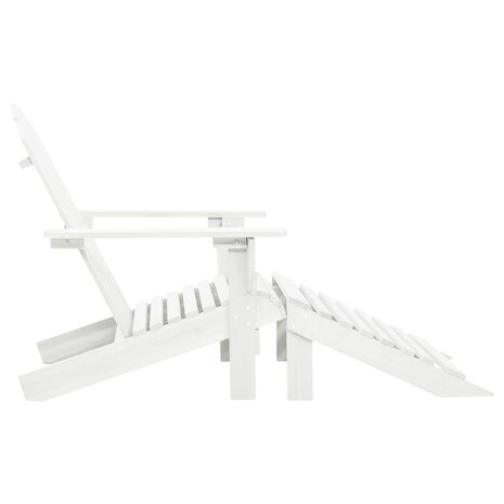 Tuinstoel met hocker hout wit