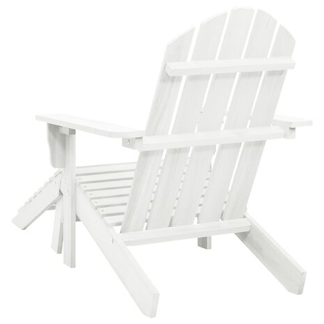 Tuinstoel met hocker hout wit