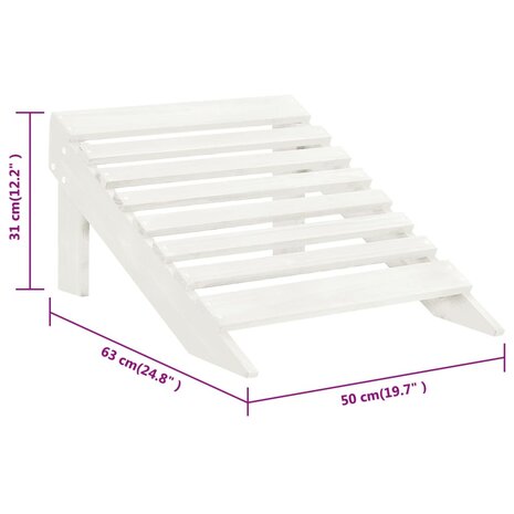 Tuinstoel met hocker hout wit