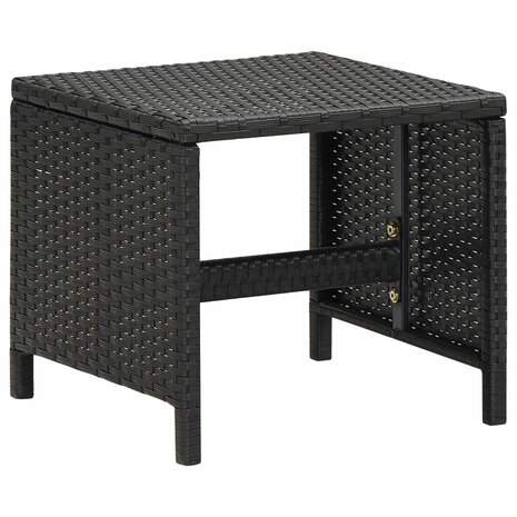 Tuinstoel- en voetenbankset 4-delig poly rattan zwart
