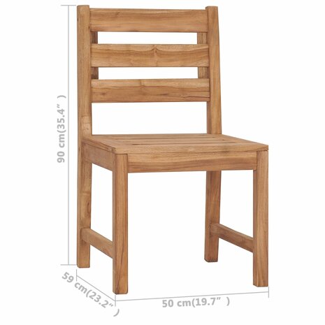 Tuinstoelen 2 st massief teakhout