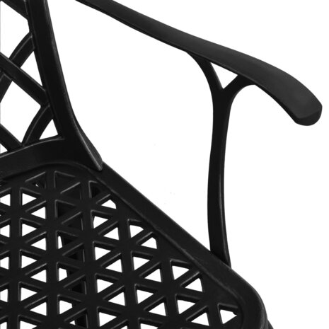 Tuinstoelen 2 st gietaluminium zwart