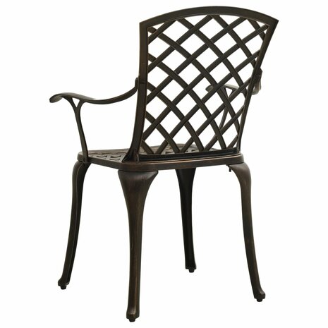 Tuinstoelen 2 st gietaluminium bronskleurig