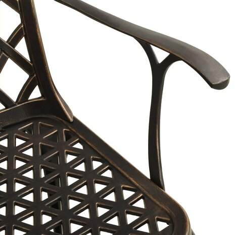 Tuinstoelen 2 st gietaluminium bronskleurig