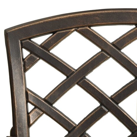 Tuinstoelen 2 st gietaluminium bronskleurig