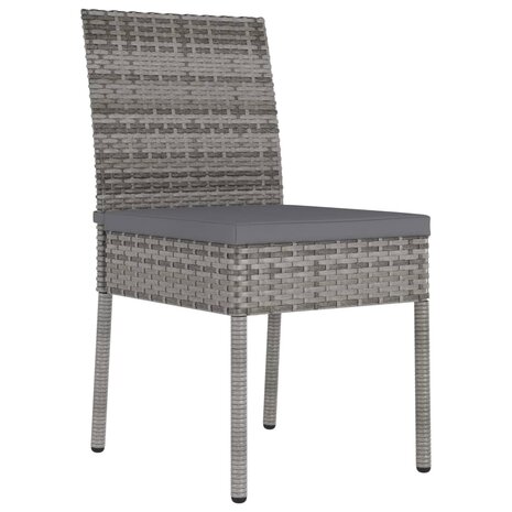 Tuinstoelen 2 st poly rattan grijs
