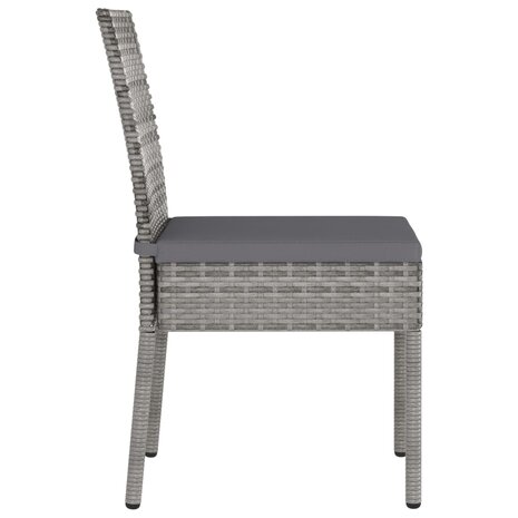 Tuinstoelen 2 st poly rattan grijs