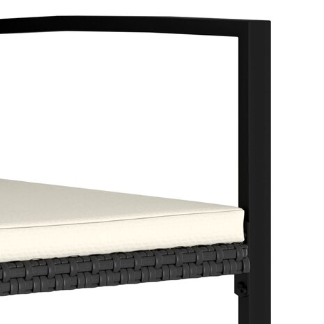 Tuinstoelen 2 st poly rattan zwart