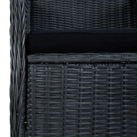 Tuinstoelen 2 st met kussens poly rattan donkergrijs