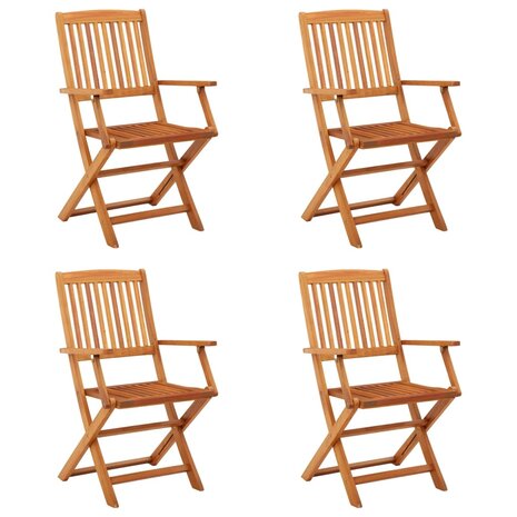 Tuinstoelen 4 st inklapbaar massief eucalyptushout