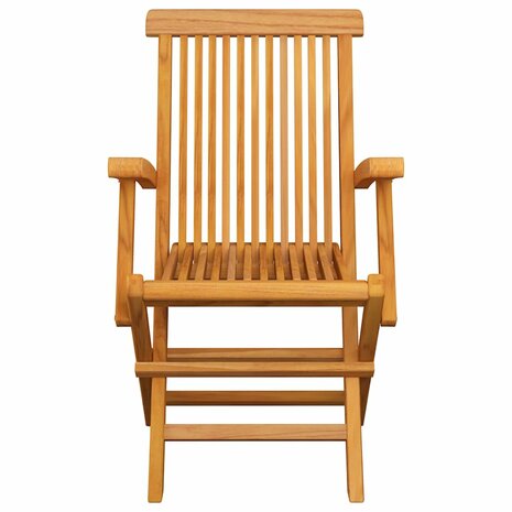 Tuinstoelen 3 st massief teakhout