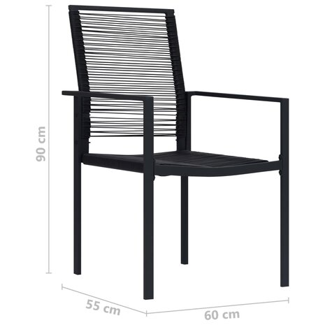 Tuinstoelen 4 st PVC-rattan zwart