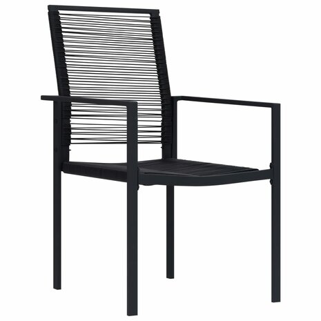 Tuinstoelen 2 st PVC-rattan zwart