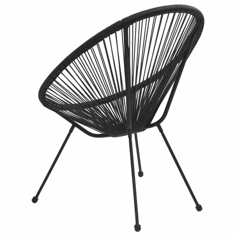 Maanstoelen 2 st rattan zwart