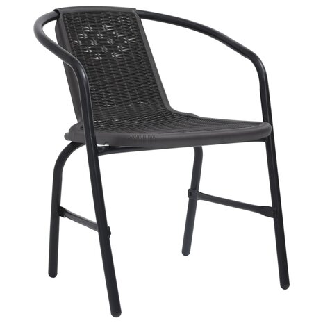 Tuinstoelen 4 st 110 kg kunststof rattan en staal