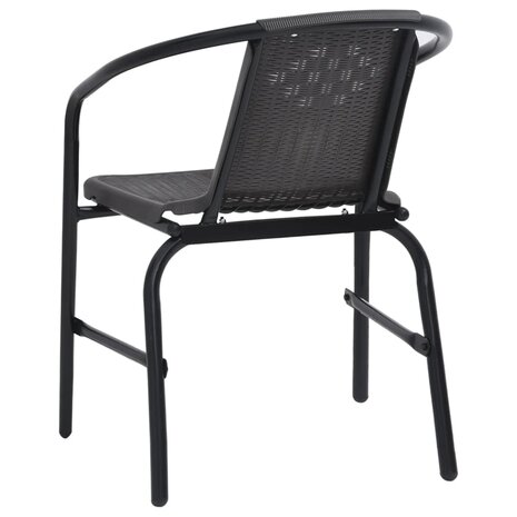 Tuinstoelen 4 st 110 kg kunststof rattan en staal