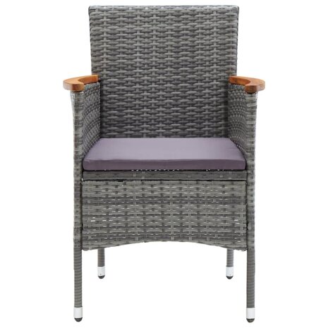 Tuinstoelen 4 st poly rattan grijs