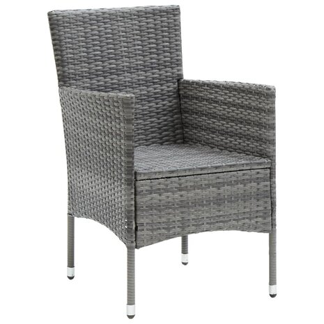 Tuinstoelen 4 st poly rattan grijs