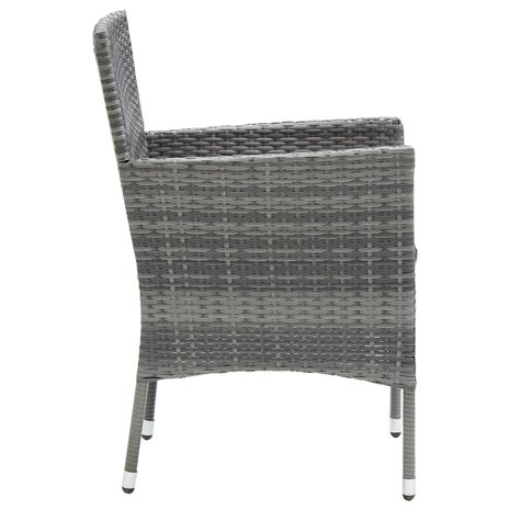 Tuinstoelen 4 st poly rattan grijs