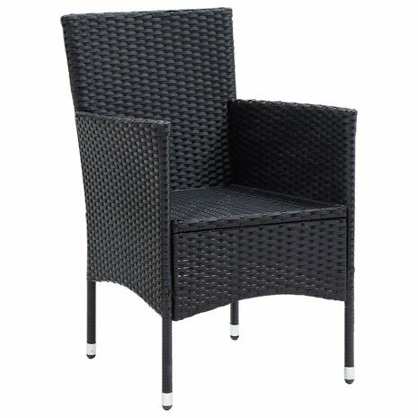 Tuinstoelen 4 st poly rattan zwart